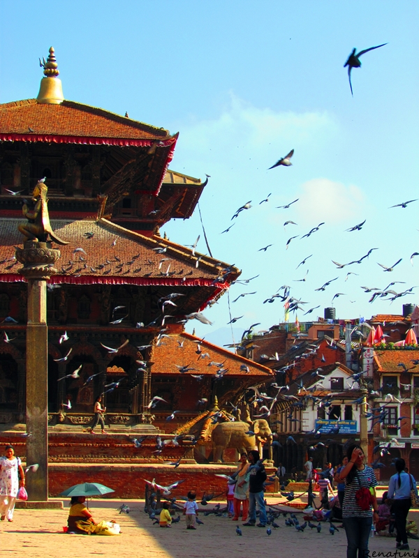 Fotografija starega mestnega trga v Patanu